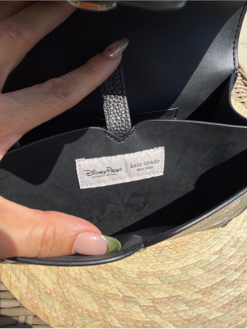 kate spade x Disney Black Minnie Mouse Pearl-Embellished Top-Handle Mini Bag - Picture 12 of 13